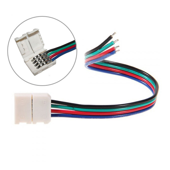 4pin Single end quick connector RGB Flexible LED Strip Lights Fast Wire Cable Accessories Lenght 12cm